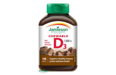 JAMIESON Vitamín D3 1000 IU cucací Čokoláda 100 tbl